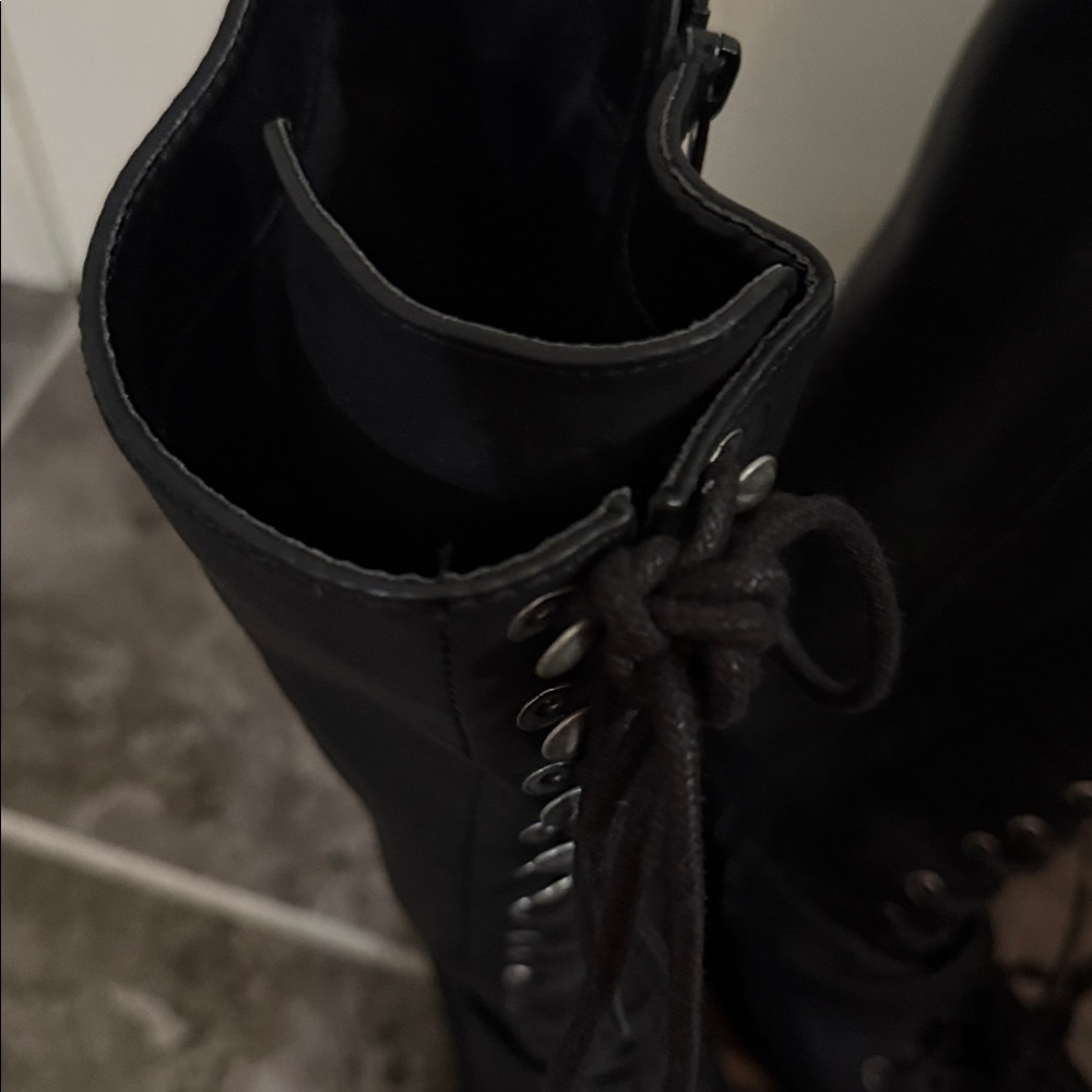 Target Black Lace-Up Tall Boots - Picture 7 of 7